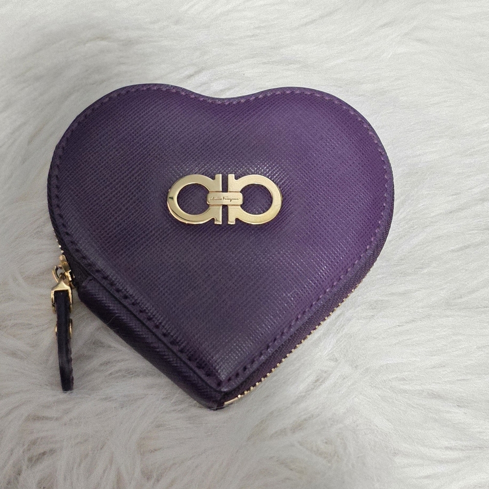 Salvatore Ferragamo Purple Heart coin purse - Authentic Preloved